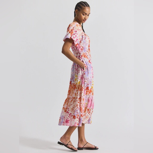 Derek Lam 10 Crosby Laine Floral Linen Puff Sleeve Maxi Dress Size 10 NWT - Picture 2 of 16